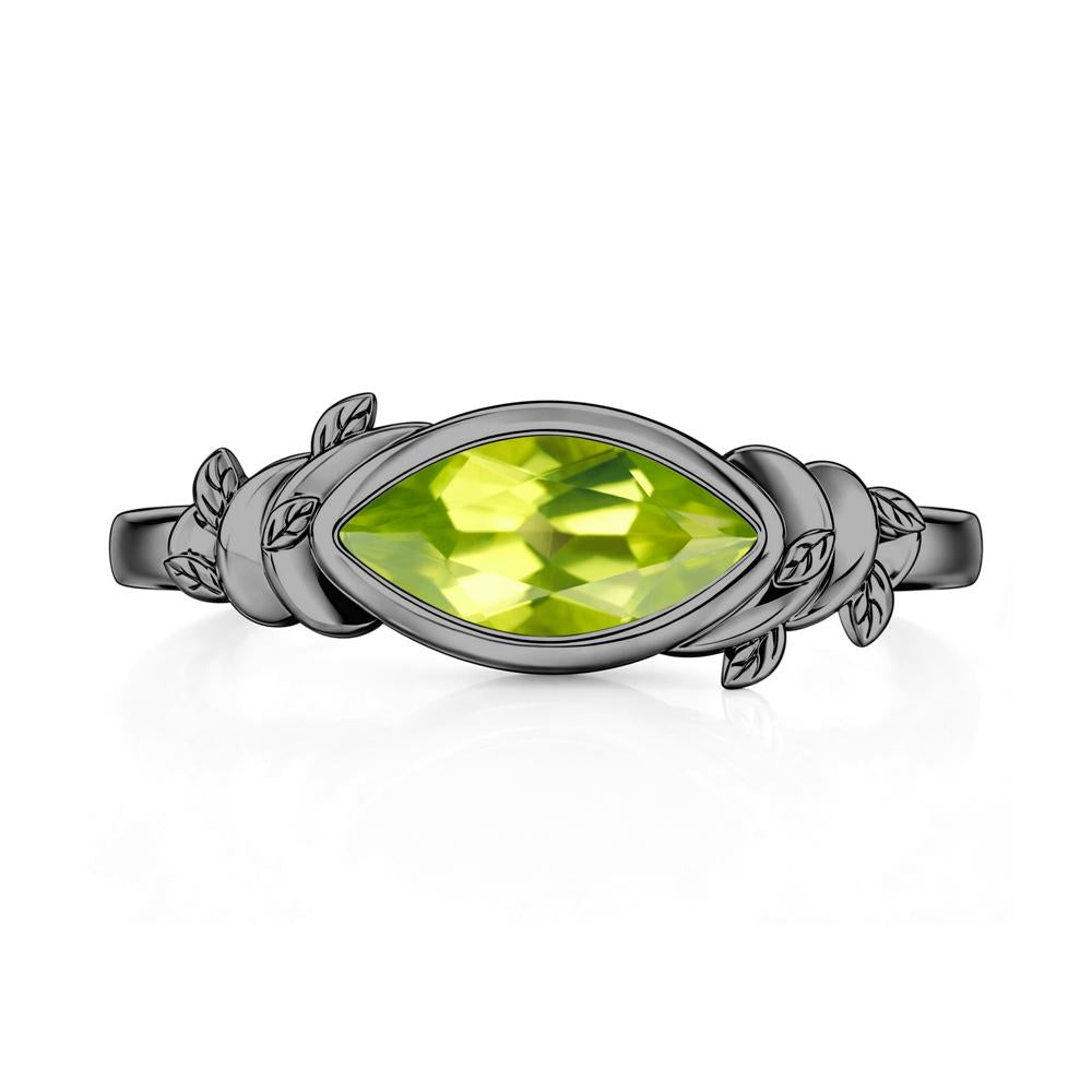 East West Marquise Cut Garnet Leaf and Vine Ring - LUO Jewelry #gemstone_Peridot