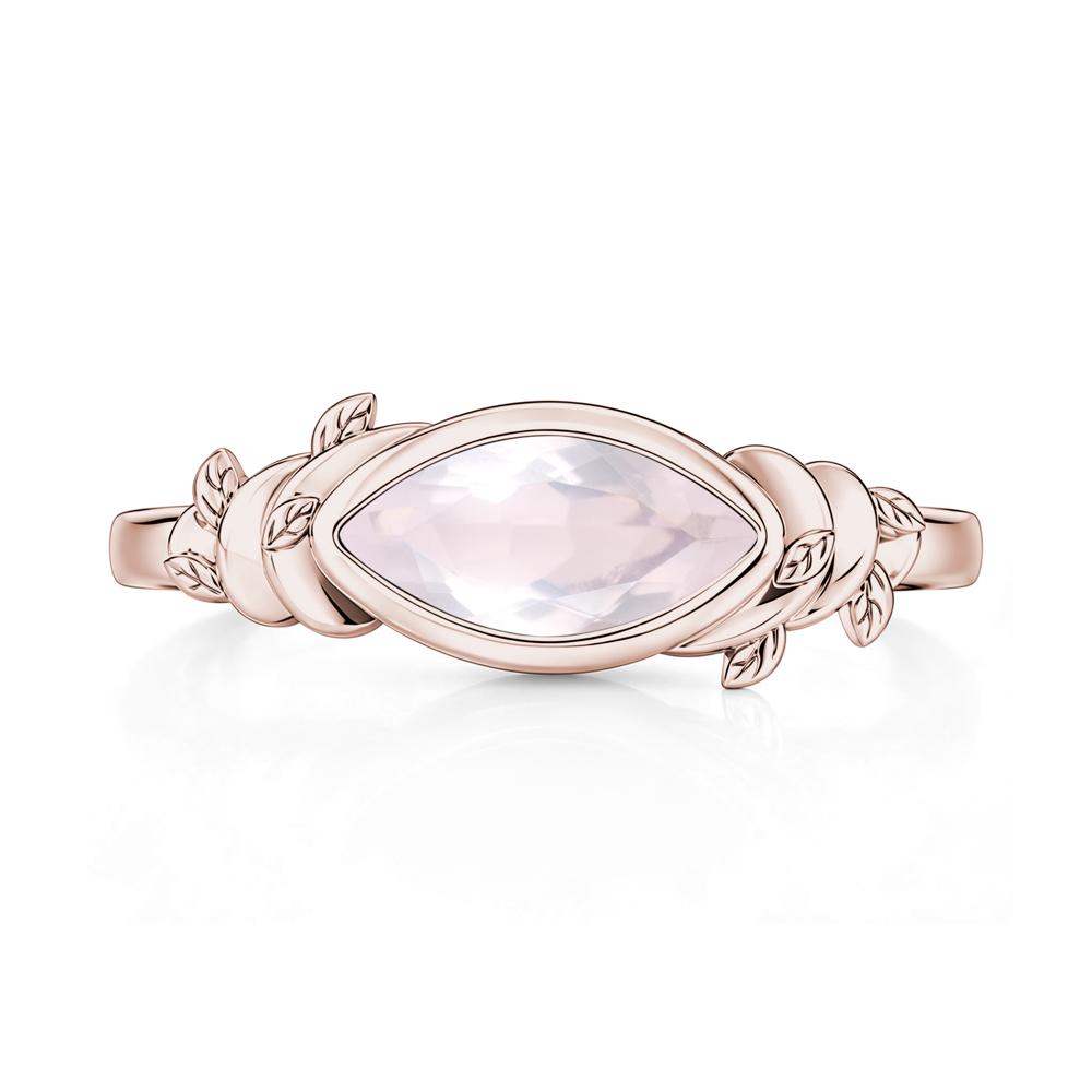East West Marquise Cut Garnet Leaf and Vine Ring - LUO Jewelry #gemstone_Rose Quartz