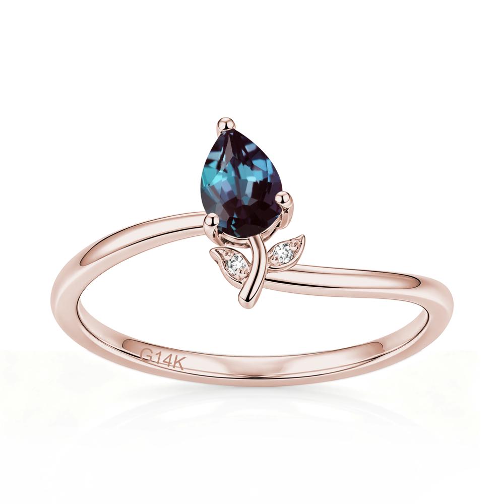 Nature Inspired Pear Cut Sapphire Floral Ring - LUO Jewelry #gemstone_Alexandrite
