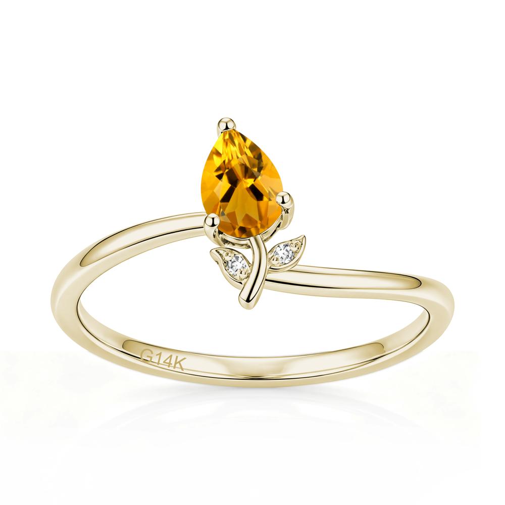 Nature Inspired Pear Cut Sapphire Floral Ring - LUO Jewelry #gemstone_Citrine