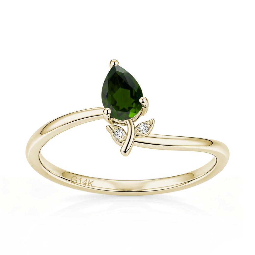 Nature Inspired Pear Cut Sapphire Floral Ring - LUO Jewelry #gemstone_Diopside