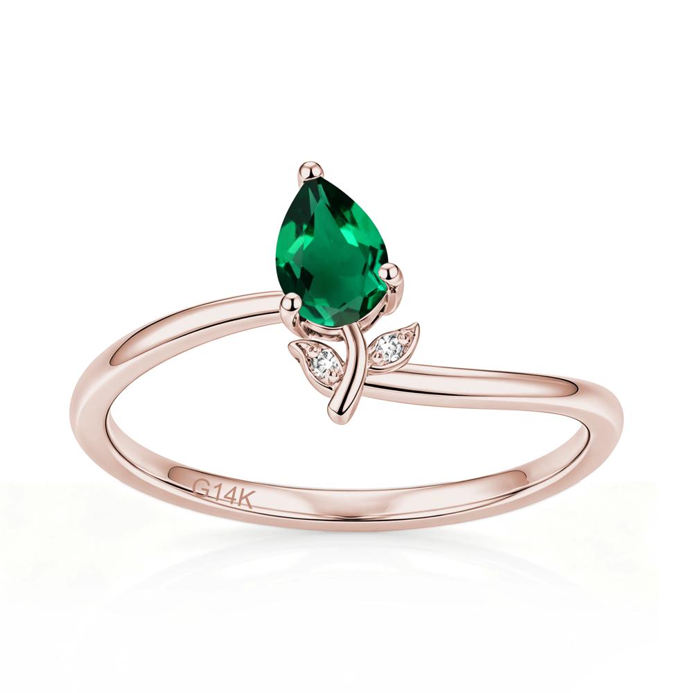 Nature Inspired Pear Cut Sapphire Floral Ring - LUO Jewelry #gemstone_Emerald