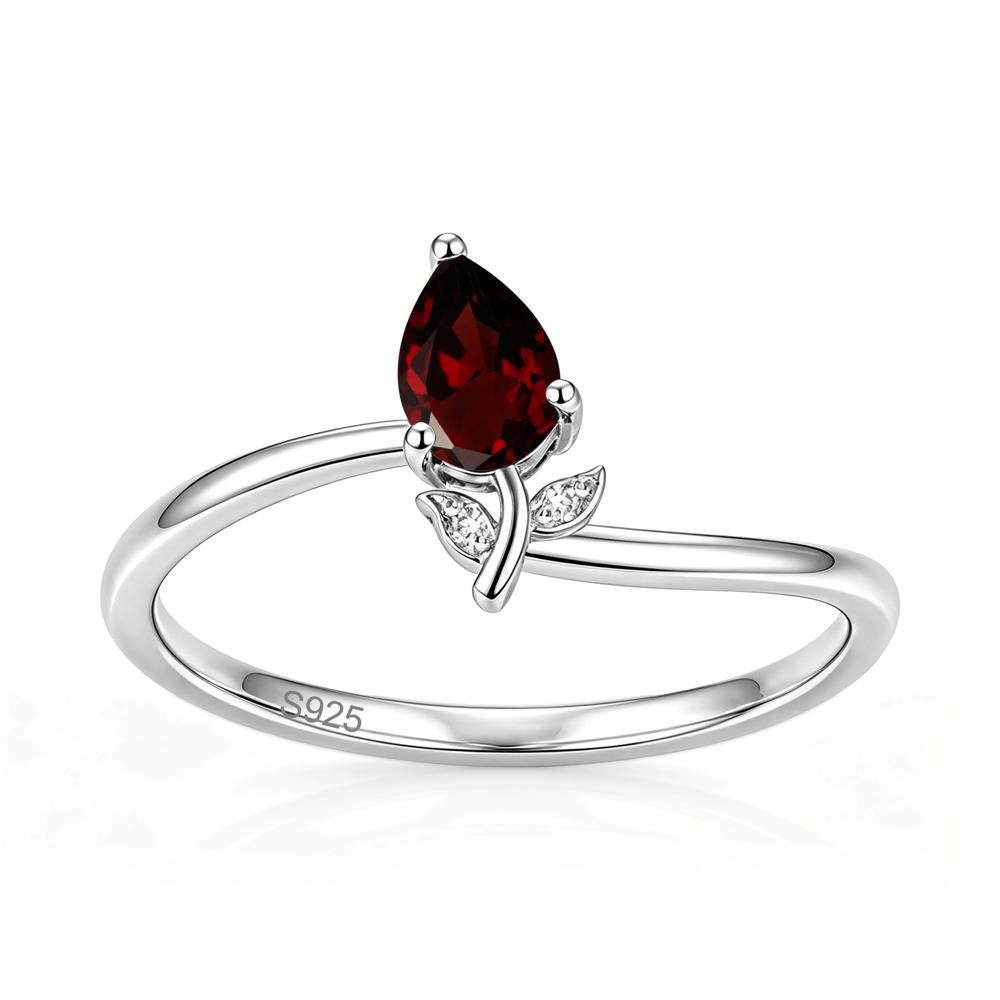 Nature Inspired Pear Cut Sapphire Floral Ring - LUO Jewelry #gemstone_Garnet