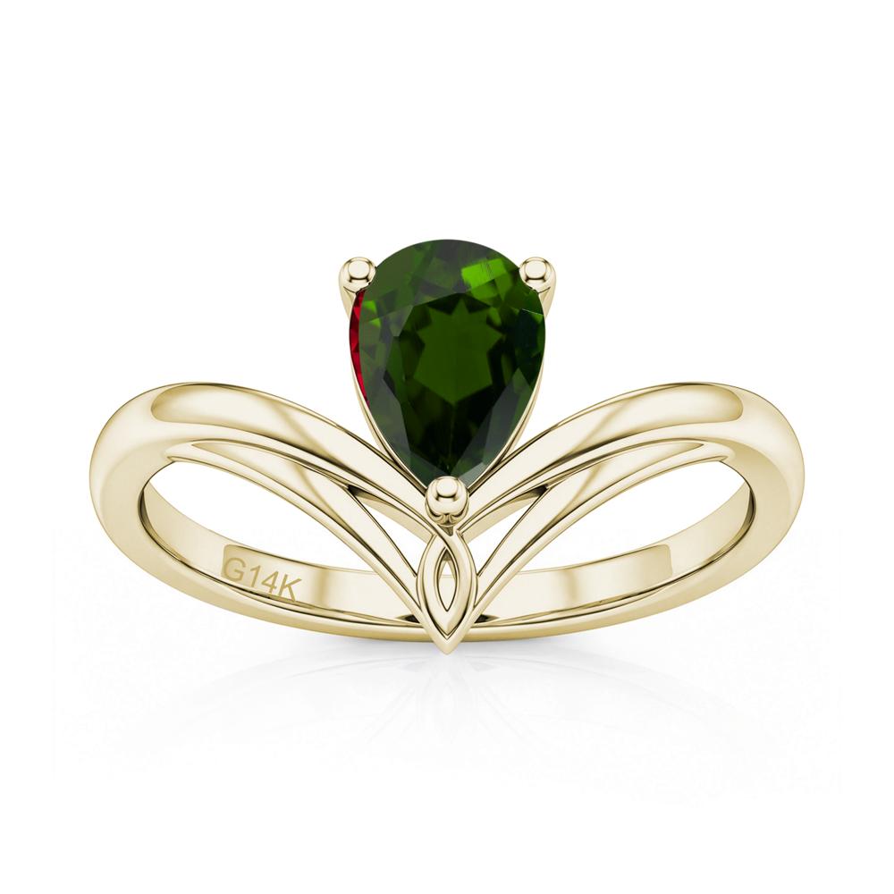 Solitaire Pear Cut Amethyst Chevron Ring - LUO Jewelry #gemstone_Diopside