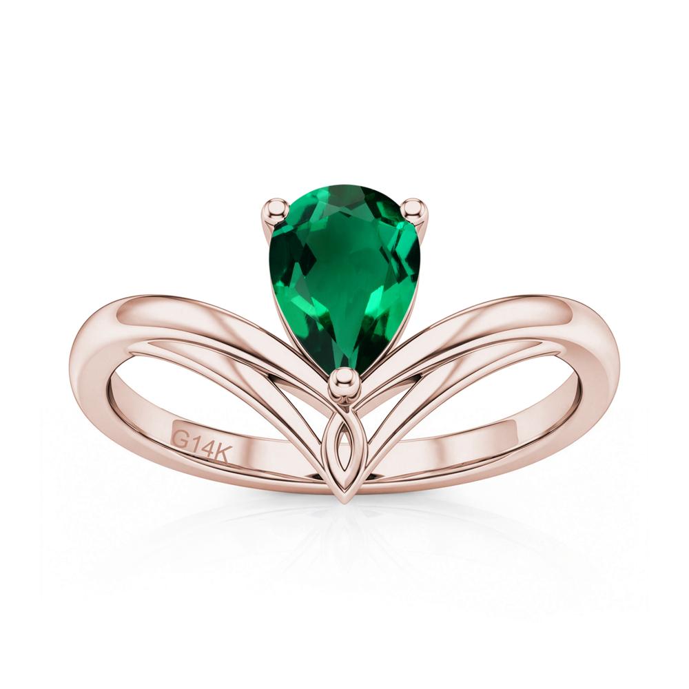 Solitaire Pear Cut Amethyst Chevron Ring - LUO Jewelry #gemstone_Emerald