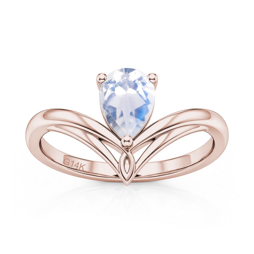 Solitaire Pear Cut Amethyst Chevron Ring - LUO Jewelry #gemstone_Moonstone