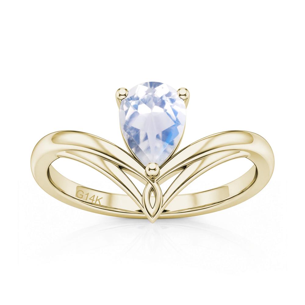 Solitaire Pear Cut Amethyst Chevron Ring - LUO Jewelry #gemstone_Moonstone