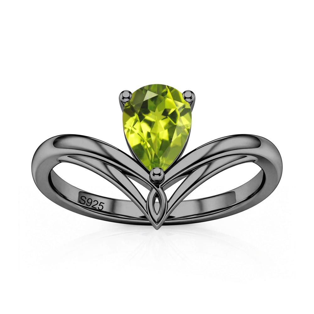 Solitaire Pear Cut Amethyst Chevron Ring - LUO Jewelry #gemstone_Peridot