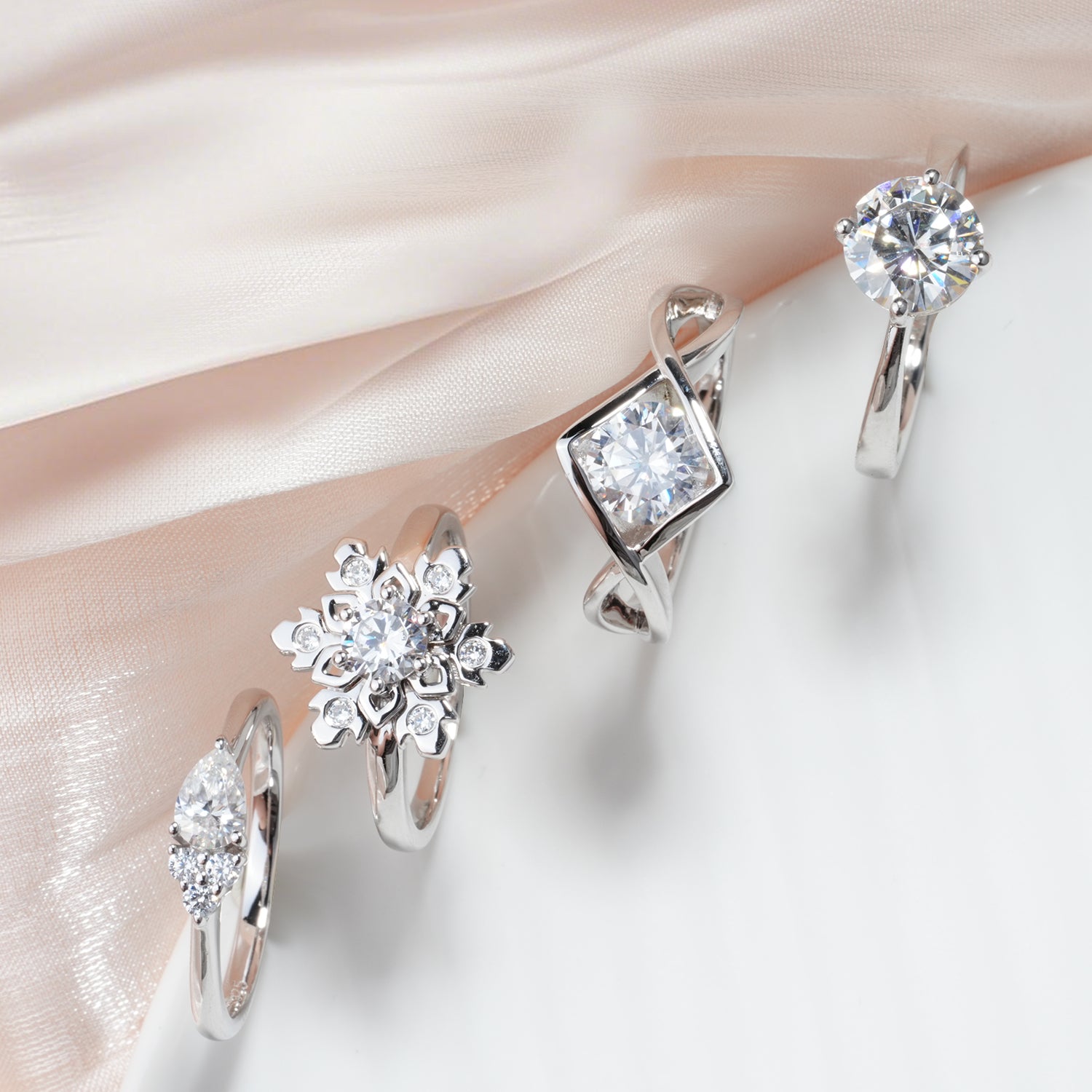 Moissanite rings from Luo Jewelry