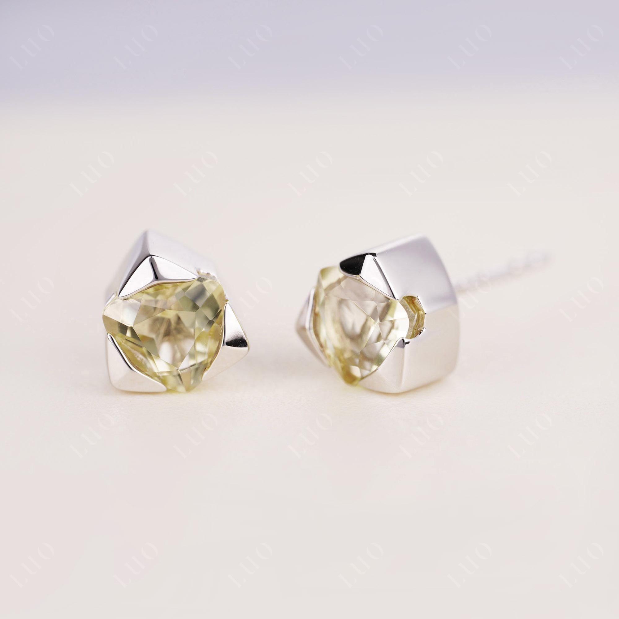Lemon Quartz Magen David Earrings - LUO Jewelry 
