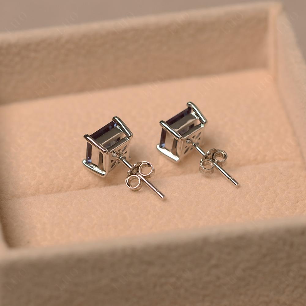 Princess Cut Alexandrite Stud Earrings - LUO Jewelry 
