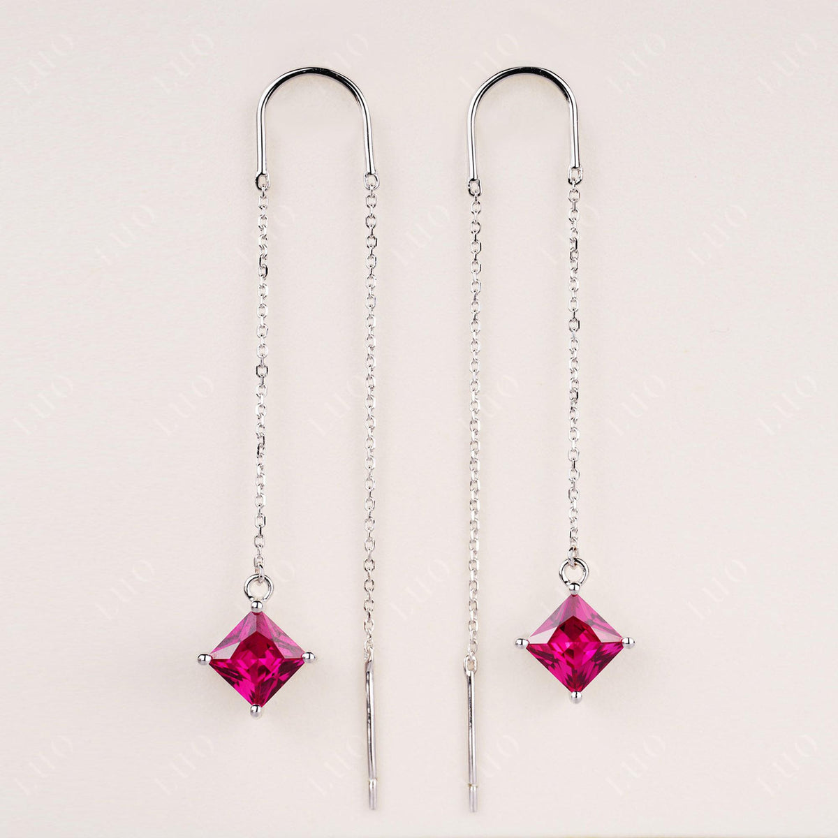 Ruby Long Dangle Earrings | LUO