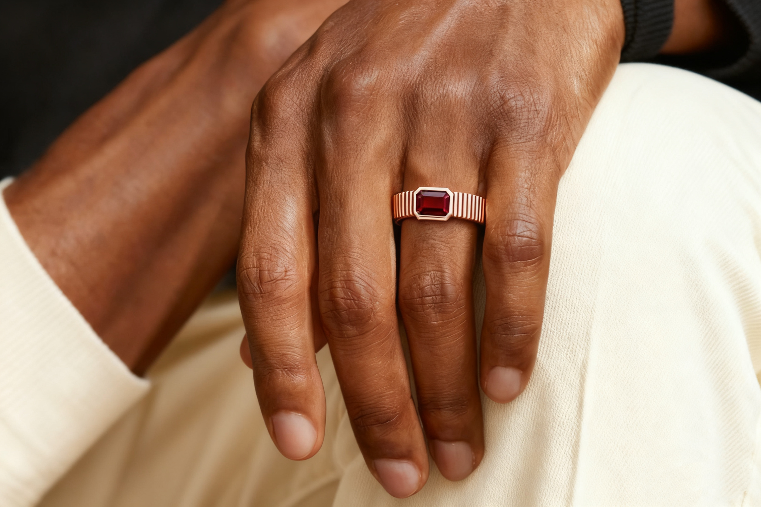 Garnet Promise Ring by LUO Jewelry