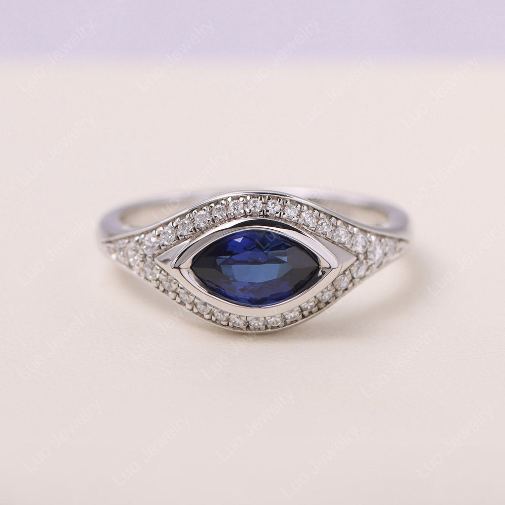 Evil Eye Bezel Set Sapphire Ring