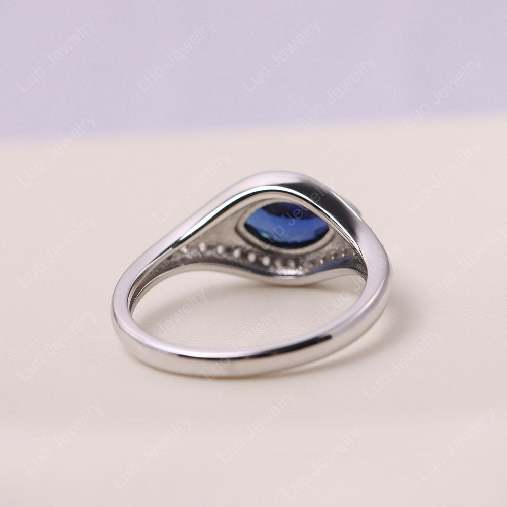 Evil Eye Bezel Set Sapphire Ring