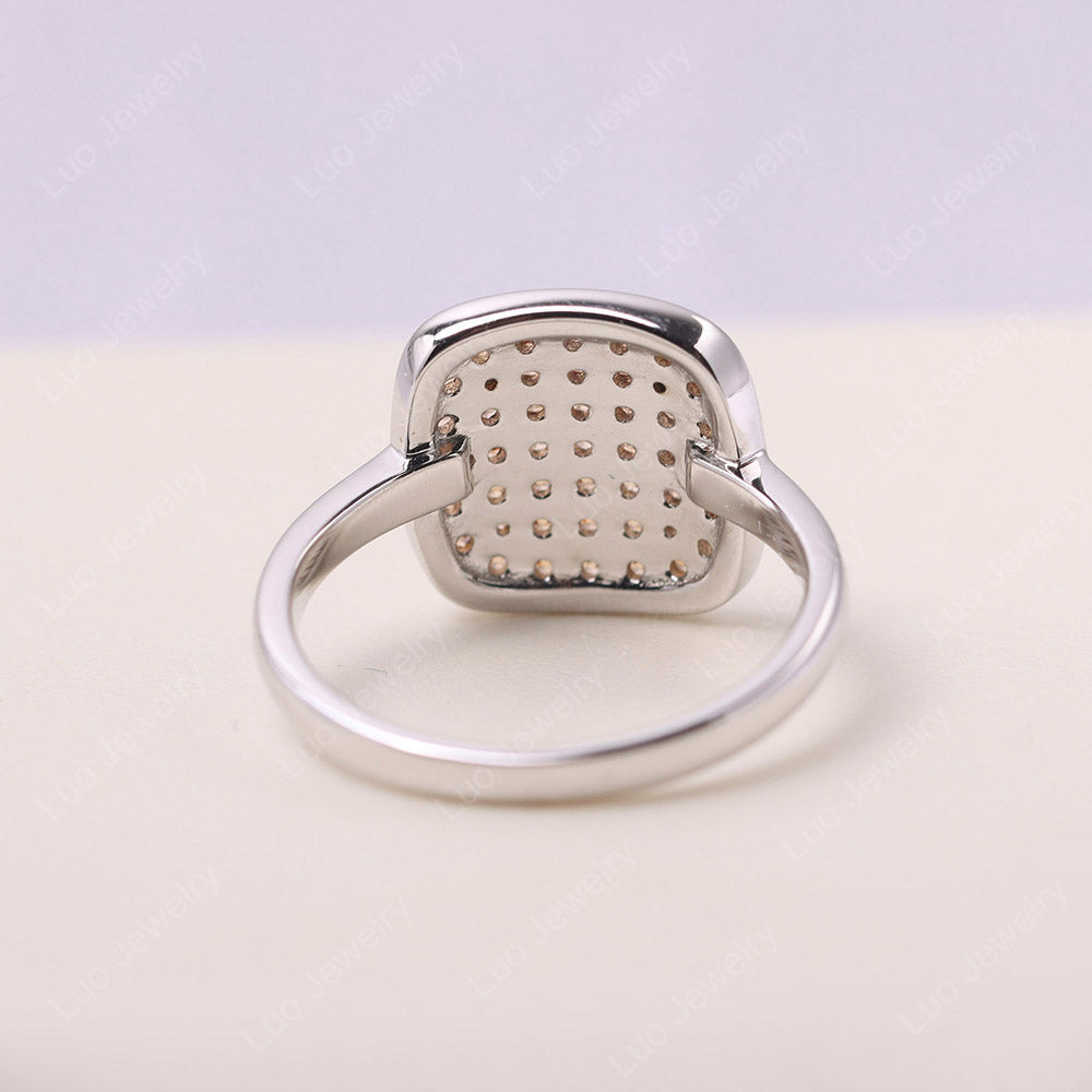 Kissen form Pave Champagner Zirkonia Ring