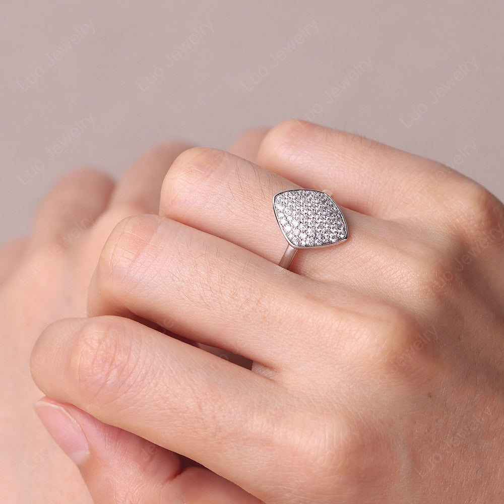 Kite Kissen form Kubik Zirkonia Pave Ring