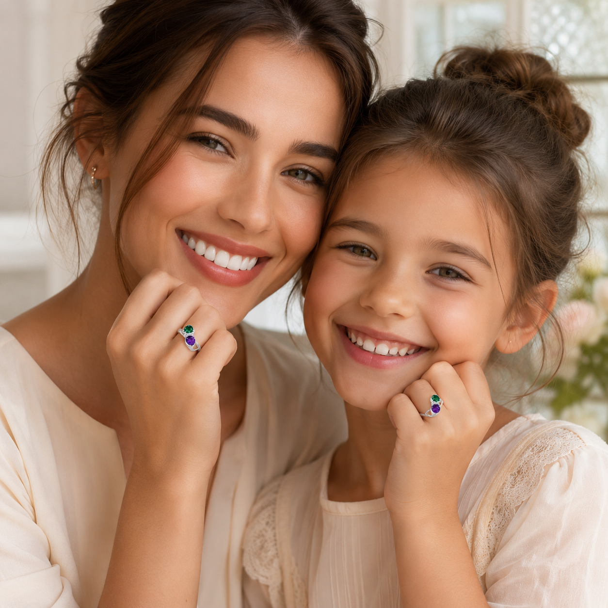 Mother and daughter rings