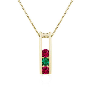 Ruby and Emerald Necklace - LUO Jewelry #metal_18k yellow gold
