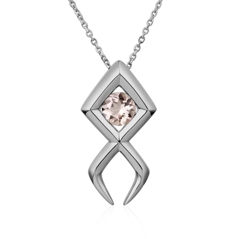 Jesus Fish Morganite Necklace - LUO Jewelry #metal_platinum