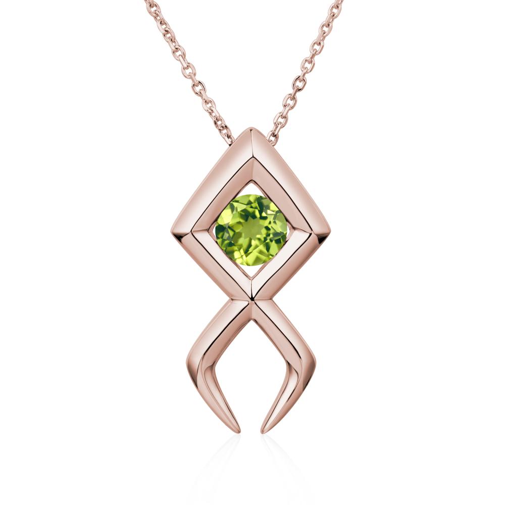 Jesus Fish Peridot Necklace - LUO Jewelry #metal_14k rose gold