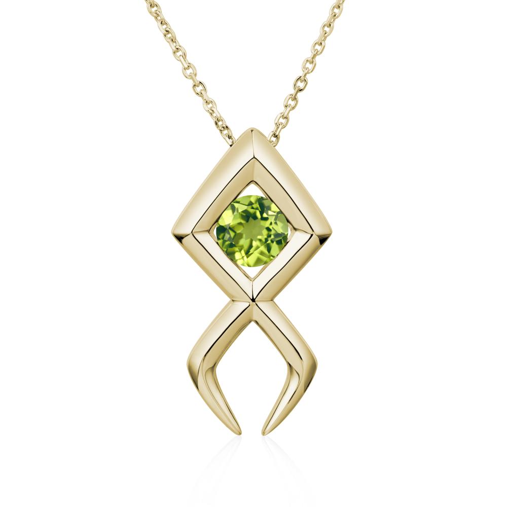Jesus Fish Peridot Necklace - LUO Jewelry #metal_14k yellow gold