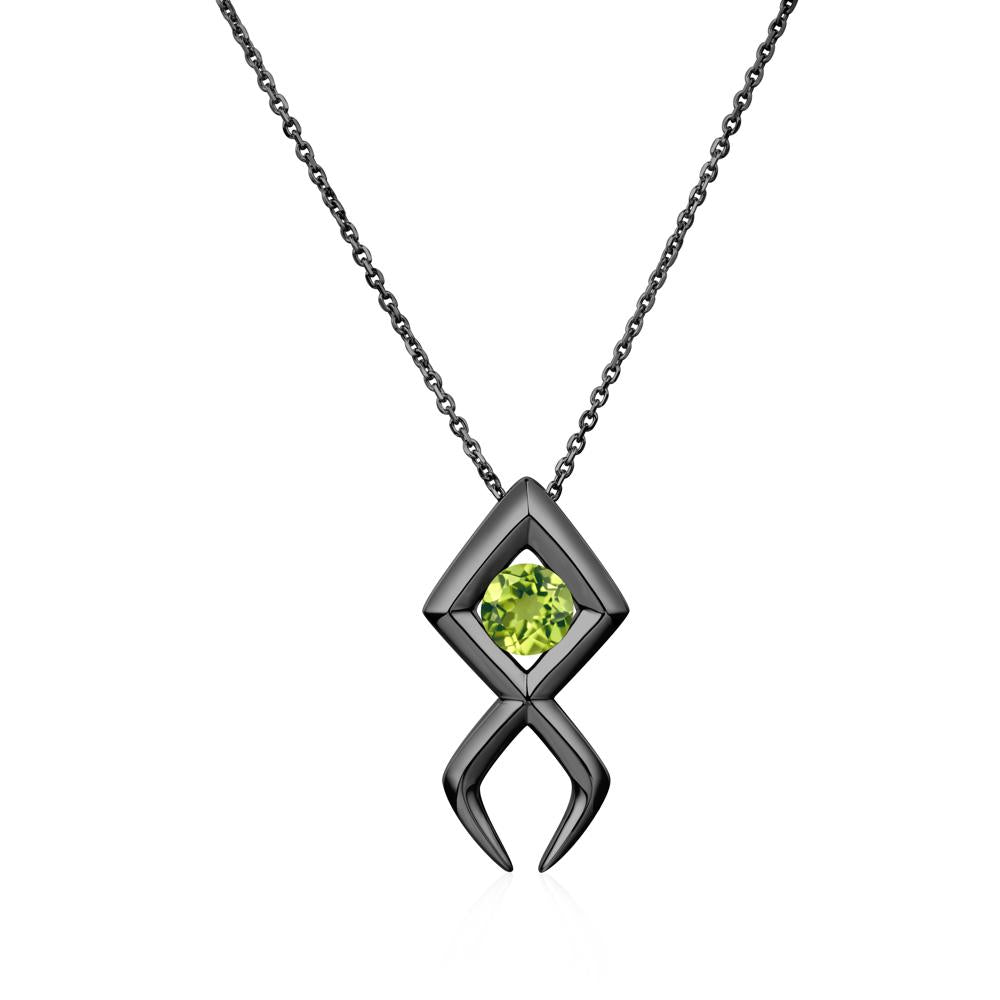 Jesus Fish Peridot Necklace | LUO Jewelry #metal_black finish sterling silver