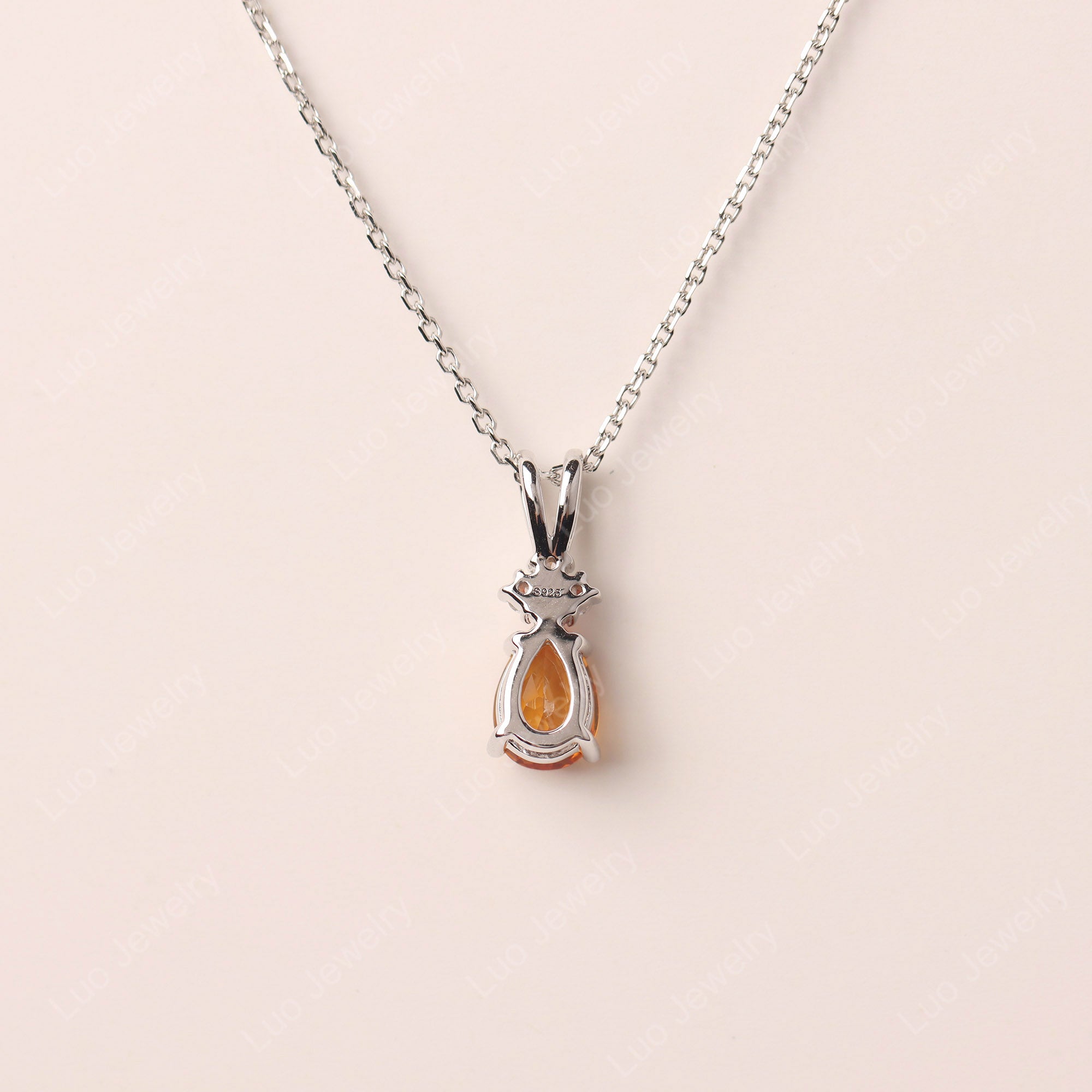 Pear Shaped Citrine Necklace