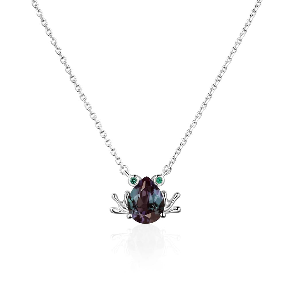 Alexandrite Frog Necklace | LUO Jewelry #metal_14k white gold