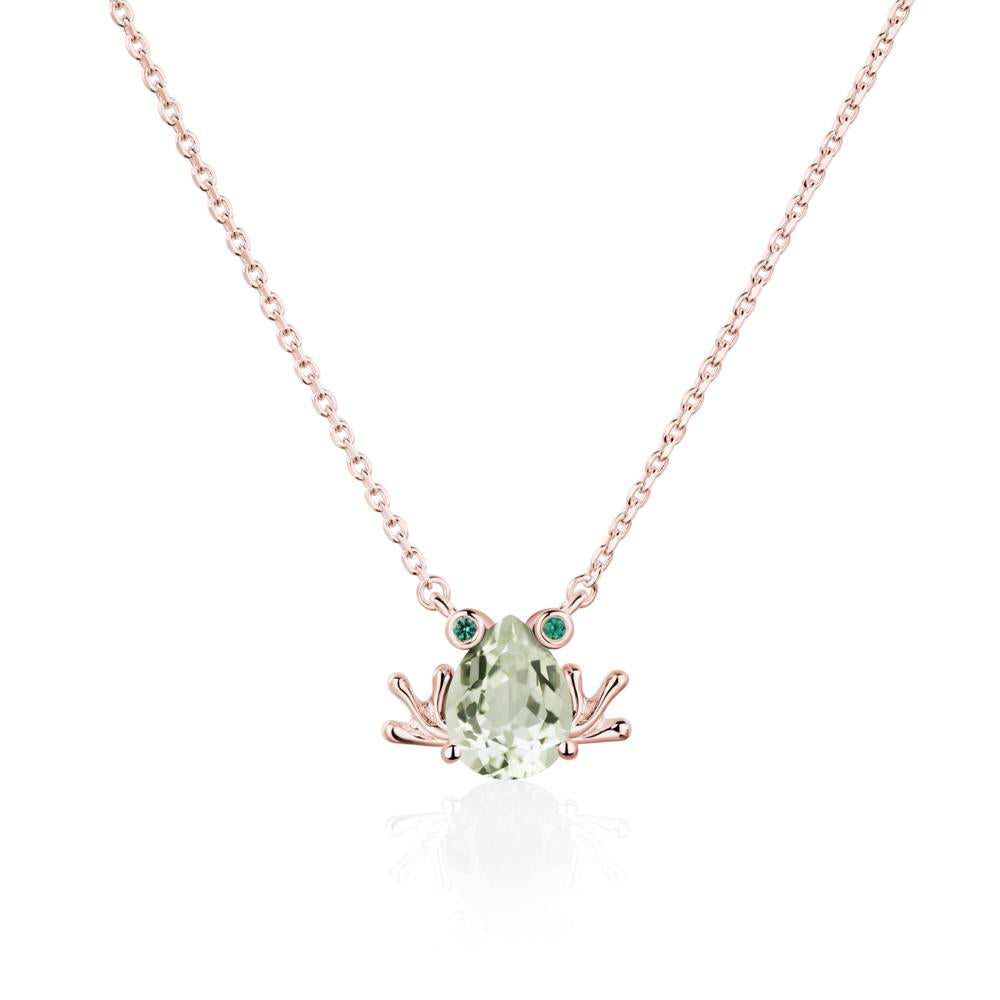 Green Amethyst Frog Necklace | LUO Jewelry #metal_18k rose gold