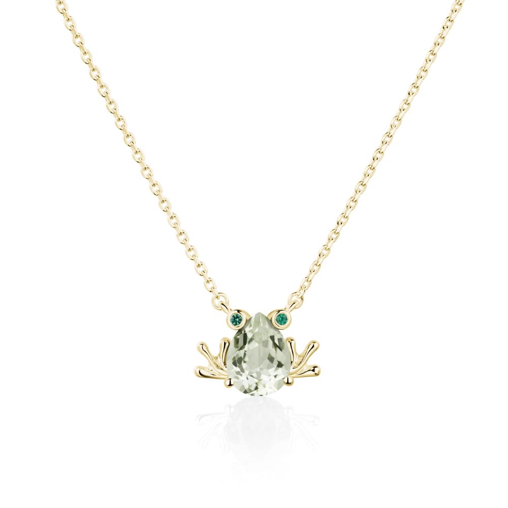 Green Amethyst Frog Necklace | LUO Jewelry #metal_18k yellow gold
