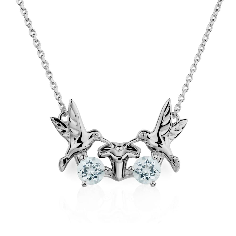 Aquamarine Necklace Hummingbird | LUO Jewelry #metal_platinum