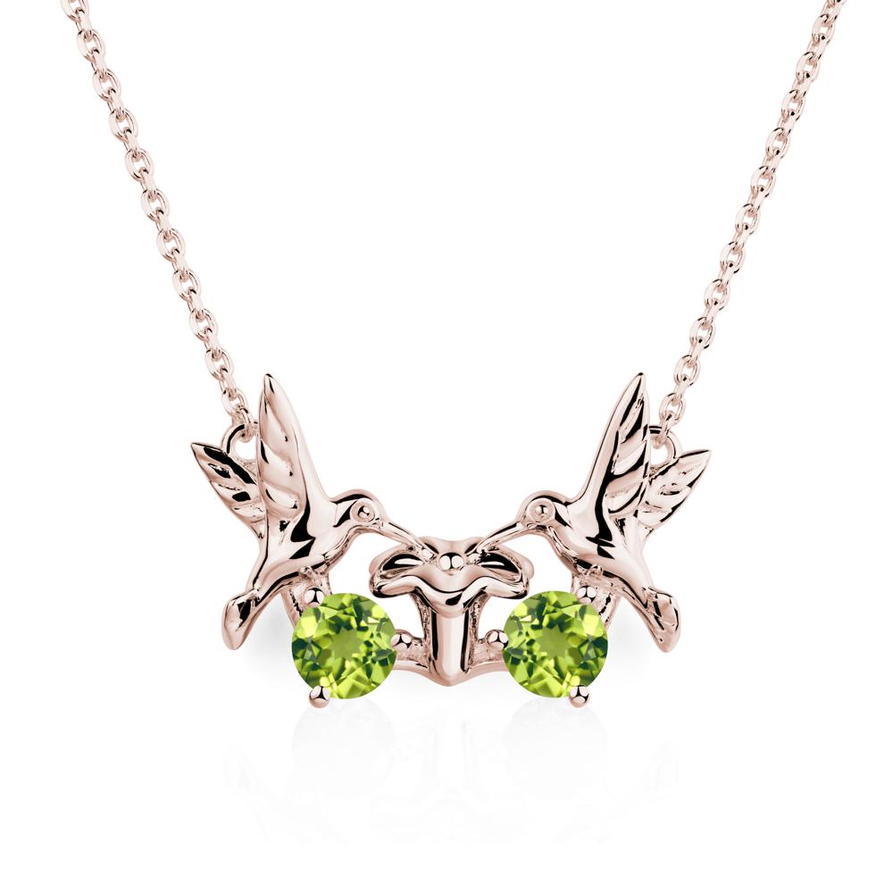 Peridot Necklace Hummingbird | LUO Jewelry #metal_14k rose gold