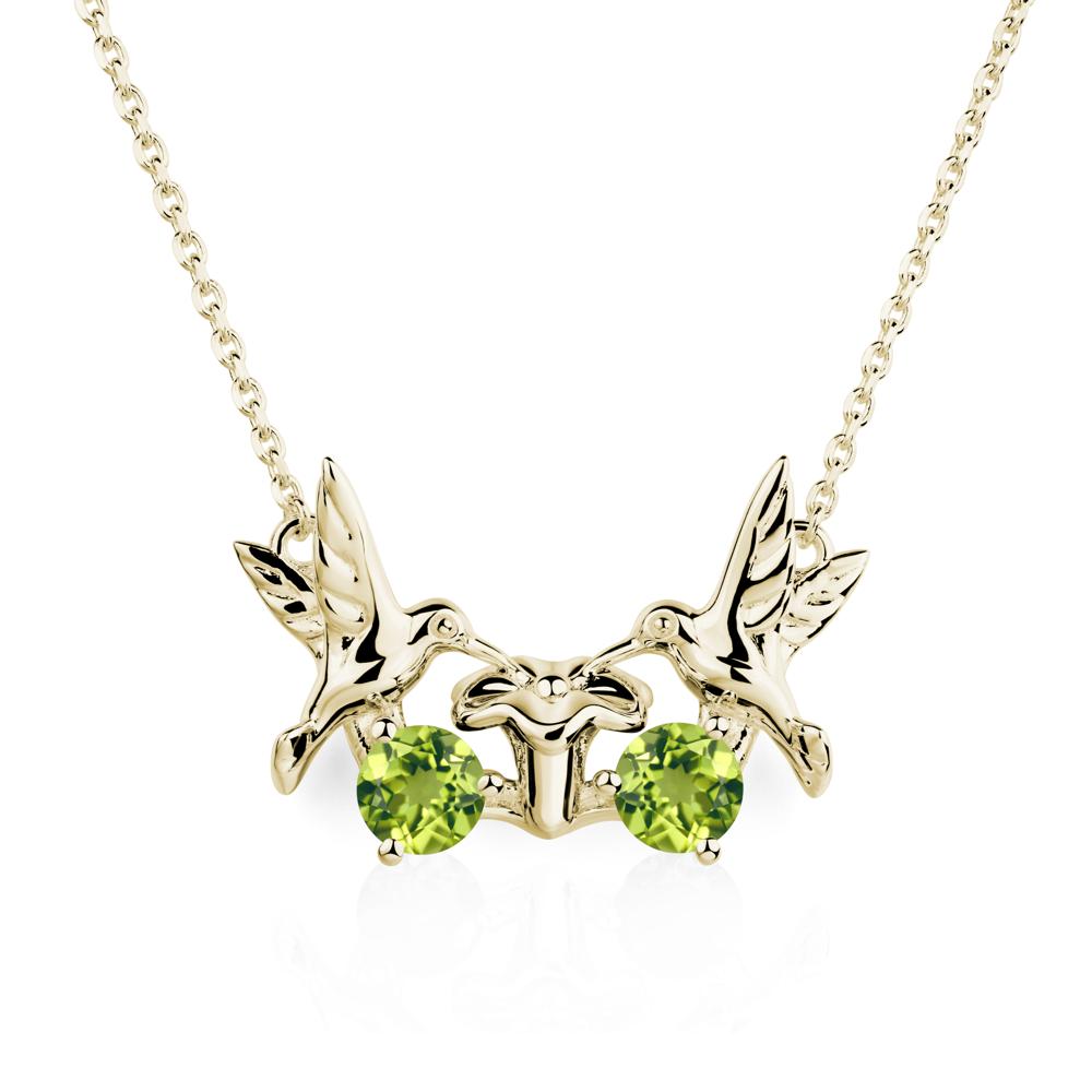 Peridot Necklace Hummingbird | LUO Jewelry #metal_14k yellow gold