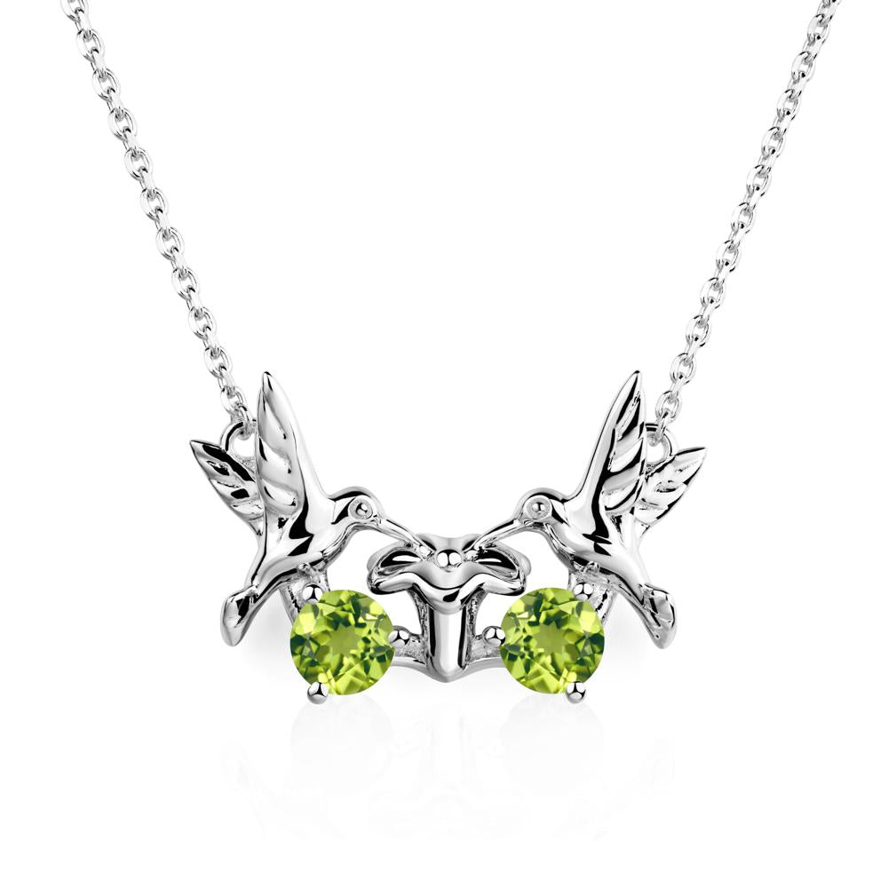 Peridot Necklace Hummingbird | LUO Jewelry #metal_18k white gold
