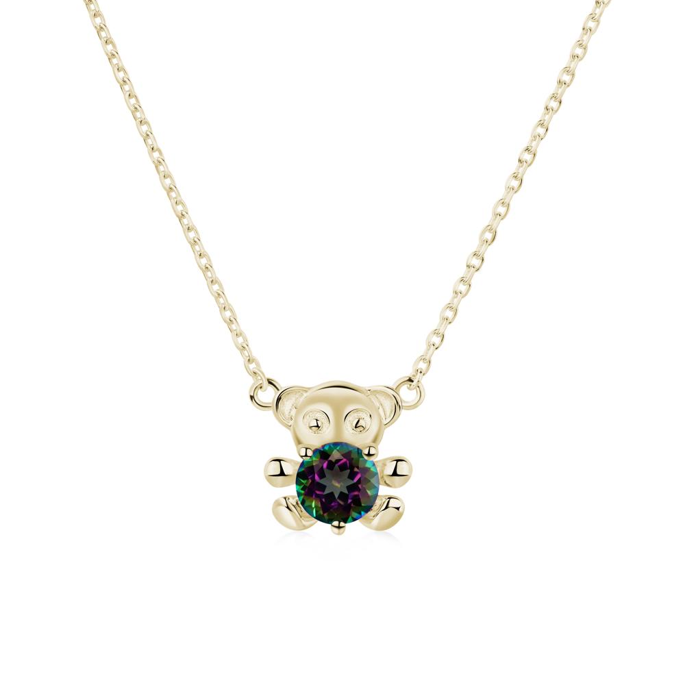 Mystic Topaz Bear Necklace - LUO Jewelry #metal_14k yellow gold