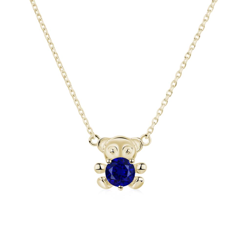 Sapphire Bear Necklace - LUO Jewelry #metal_14k yellow gold