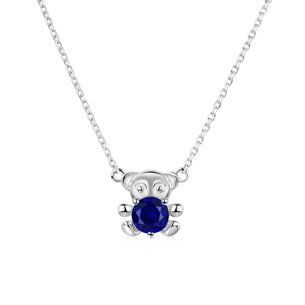 Sapphire Bear Necklace - LUO Jewelry #metal_18k white gold