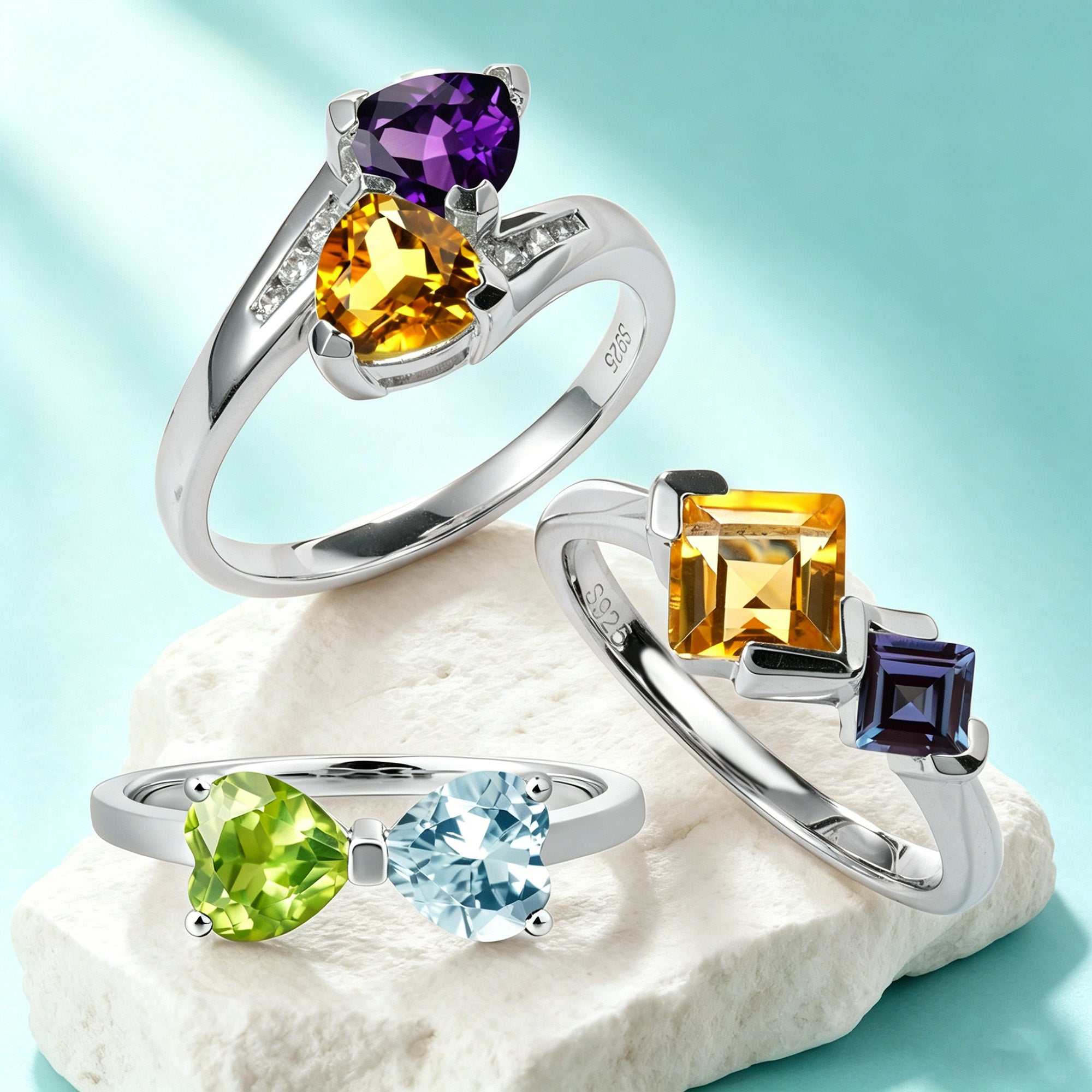Toi et Moi Birthstone Rings by LUO Jewelry