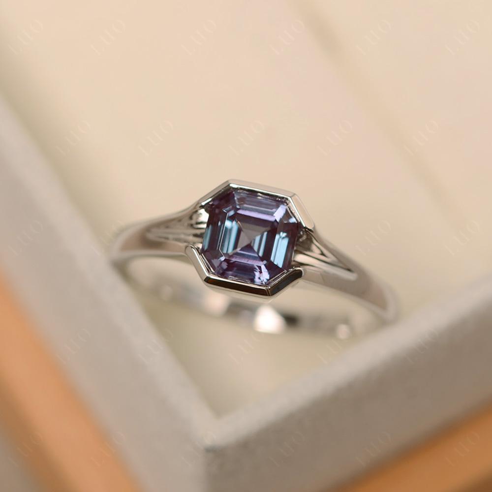Asscher Cut Alexandrite Ring - LUO Jewelry 