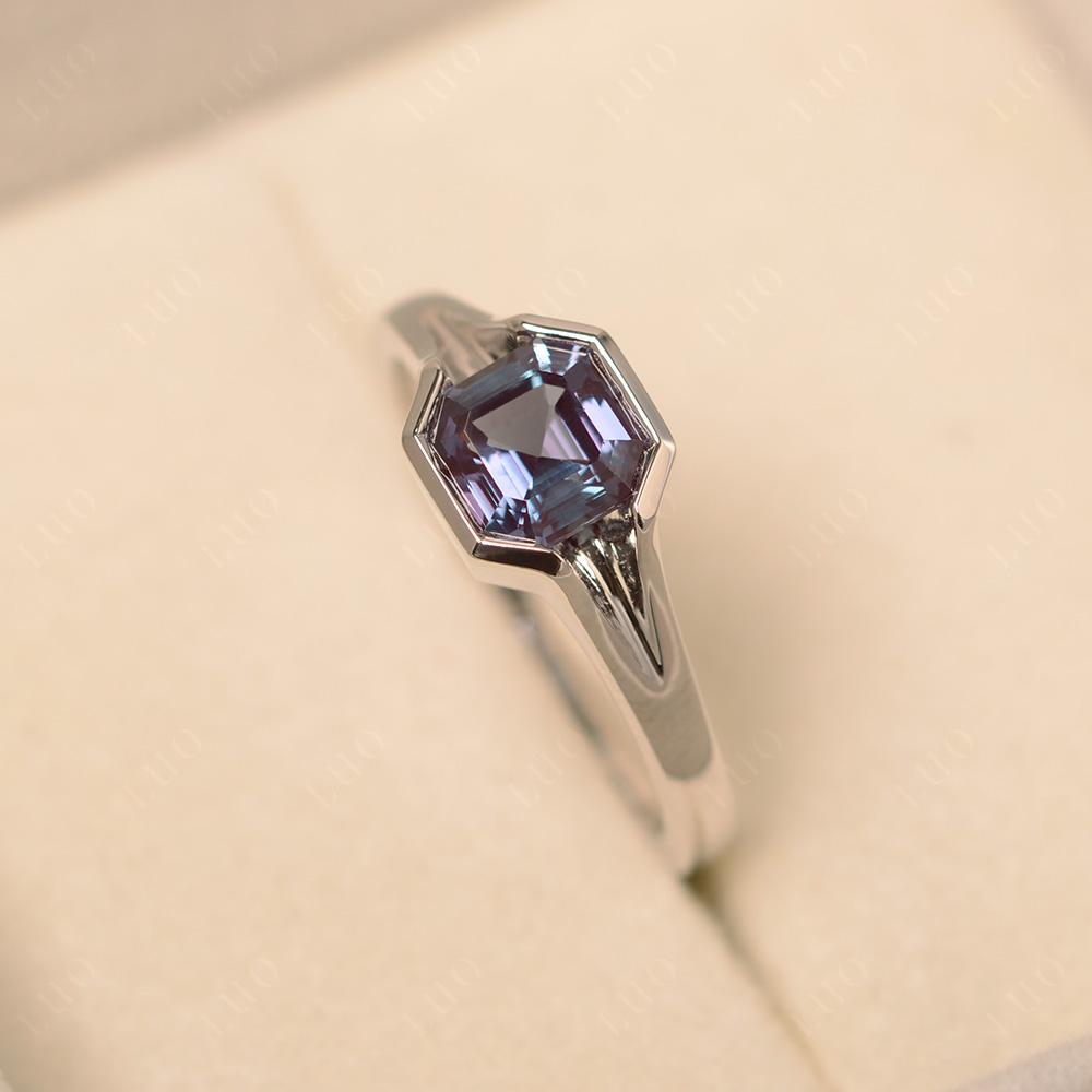 Asscher Cut Alexandrite Ring - LUO Jewelry 