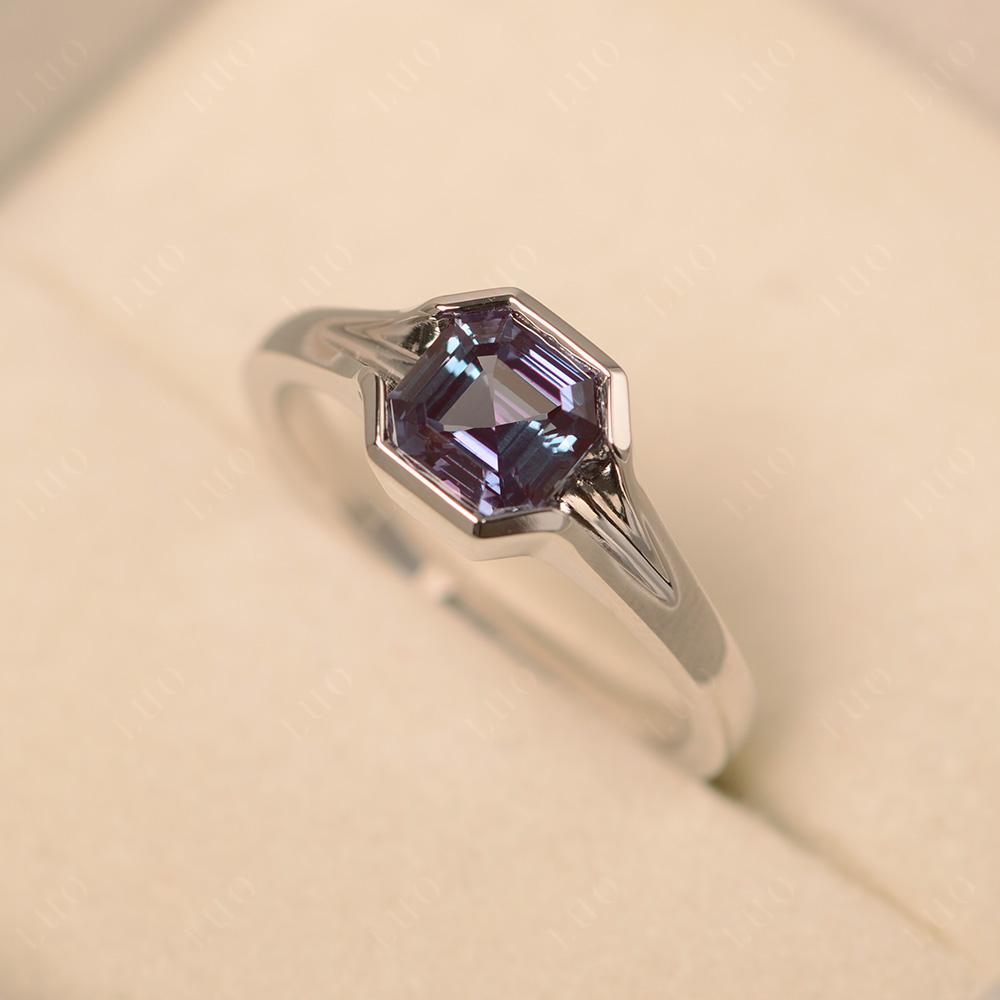 Asscher Cut Alexandrite Ring - LUO Jewelry 