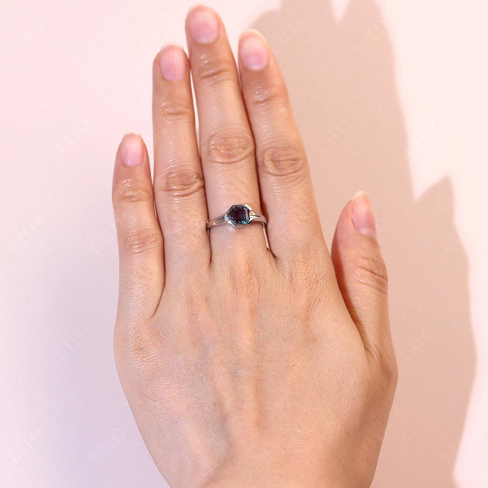 Asscher Cut Alexandrite Ring - LUO Jewelry 