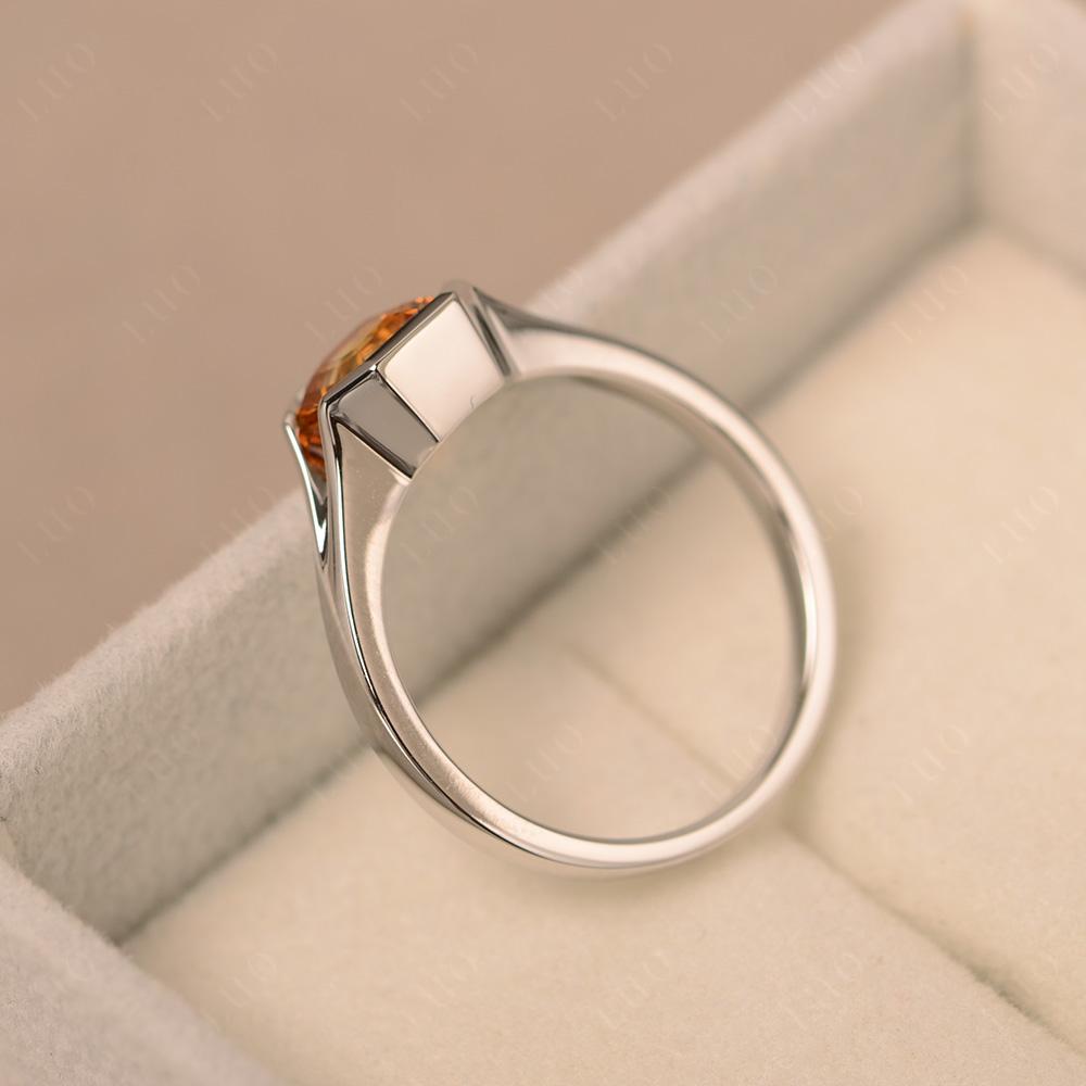 Citrine Bezel Set Engagement Ring - LUO Jewelry 