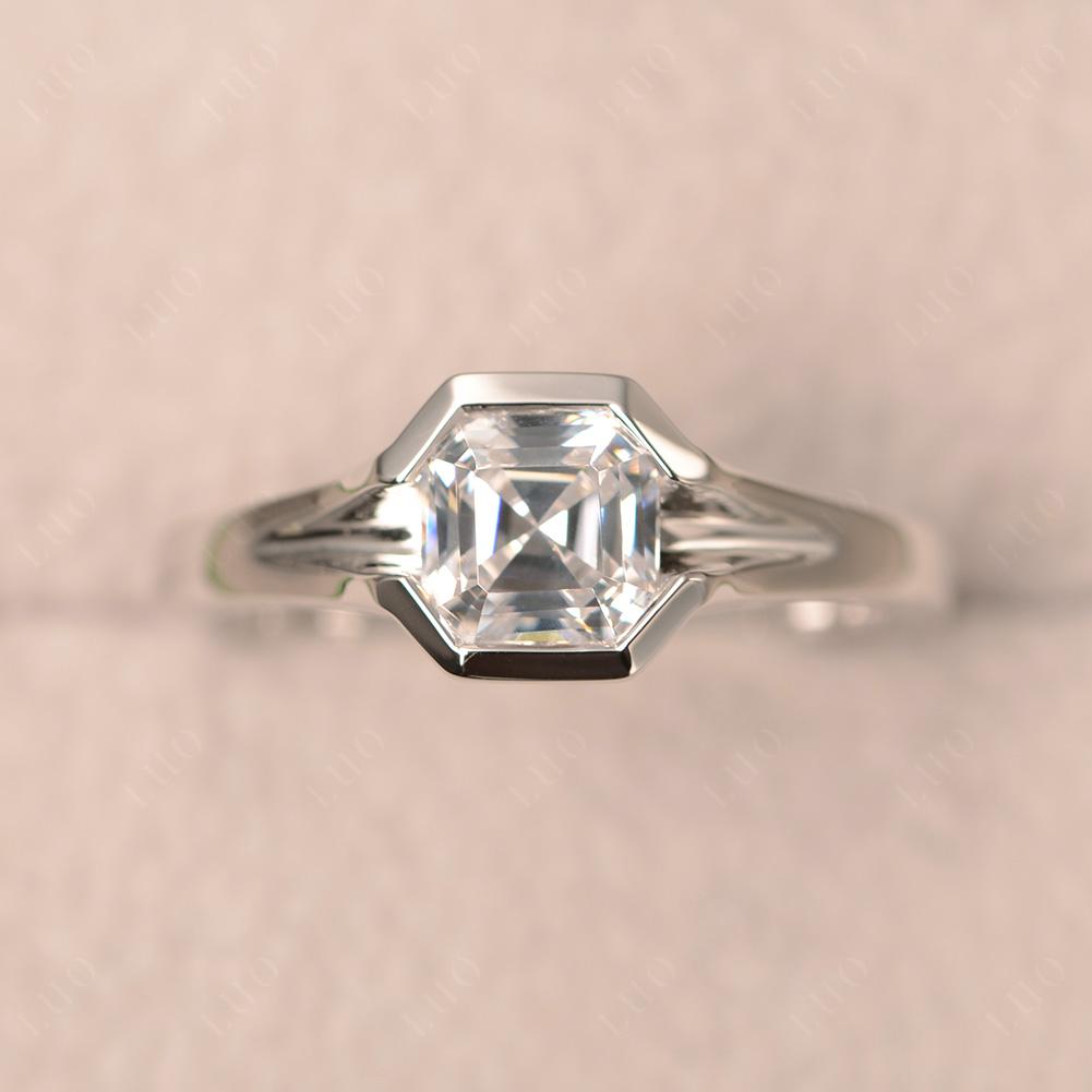 Cubic Zirconia Bezel Engagement Ring - LUO Jewelry 