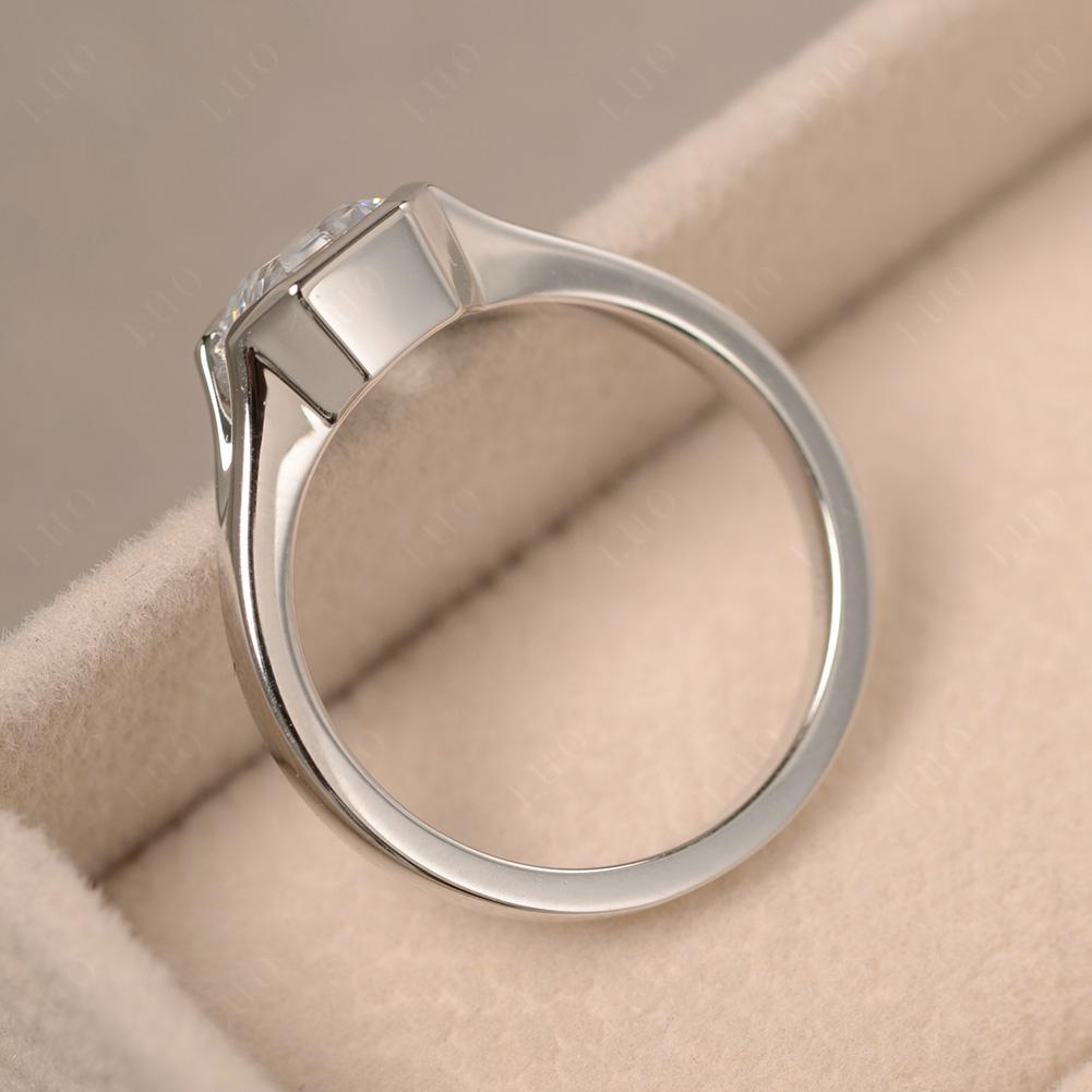 Cubic Zirconia Bezel Engagement Ring - LUO Jewelry 