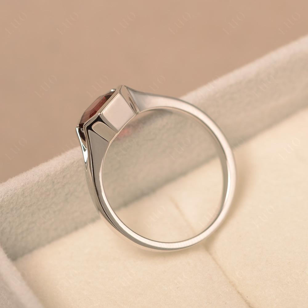 Asscher Cut Garnet Ring - LUO Jewelry 