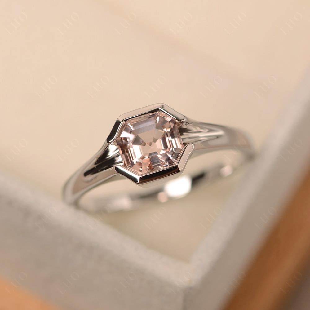 Morganite Bezel Set Engagement Ring - LUO Jewelry 