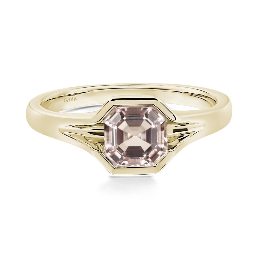 Morganite Bezel Set Engagement Ring - LUO Jewelry #metal_14k yellow gold