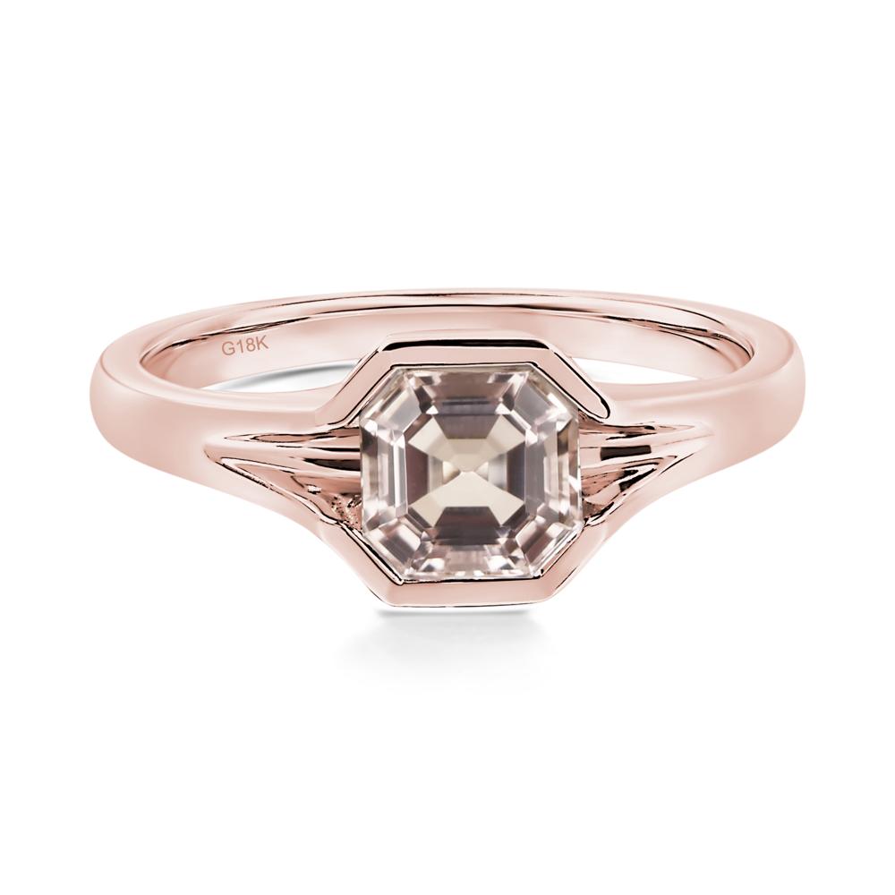 Morganite Bezel Set Engagement Ring - LUO Jewelry #metal_18k rose gold